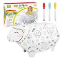 Kit créatif mouton 3D en carton à assembler et colorier. Vendu avec 3 feutres._4.webp