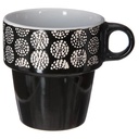 rack 6 mugs m ethnik 26cl, noir & blanc