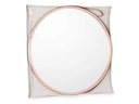 miroir rond avec poignée en simili-cuir bronze pet