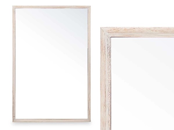 Miroir mural cadre en bois 65 x 85 cm naturel