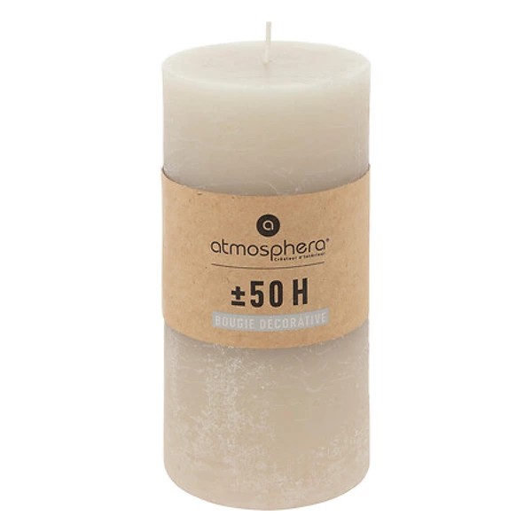 bougie ronde olia tp 6.8x14, beige