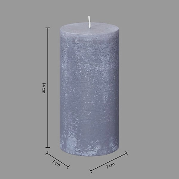 Bougie ronde olia gris 6.8x14, gris
