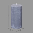 Bougie ronde olia gris 6.8x14, gris
