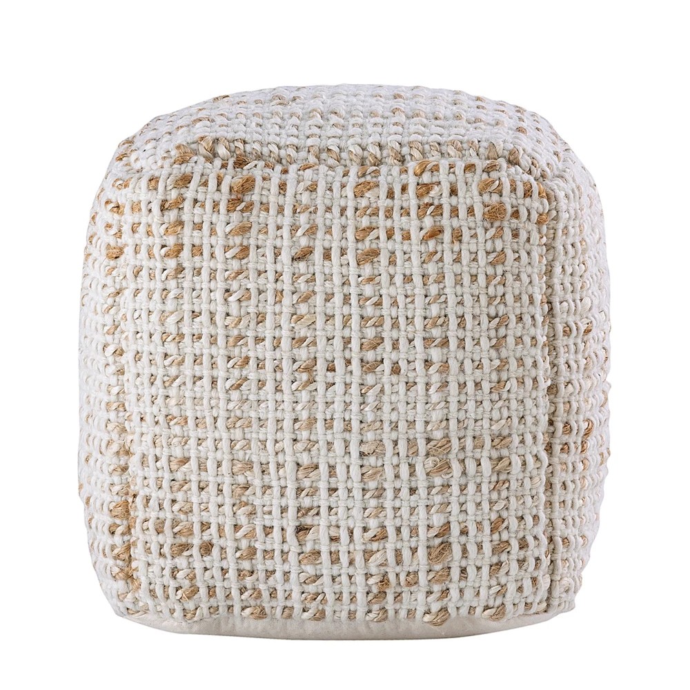 Pouf tabouret carré jute 45x45x45cm 