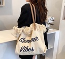 SAC DE PLAGE BOHO A franges crème clair TP11B