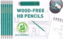 12PCS HB CRAYON A PAPIER SANS BOIS AVEC GOMME FOSKA
