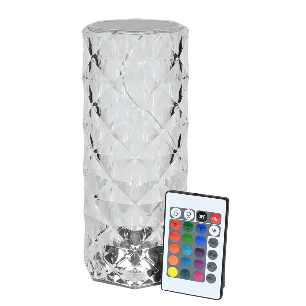 Lampe de table LED rechargeable Crystal + télécomm 
