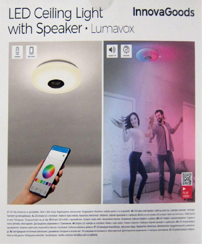 Plafonnier LED Lumavox Inno avec haut-parleur