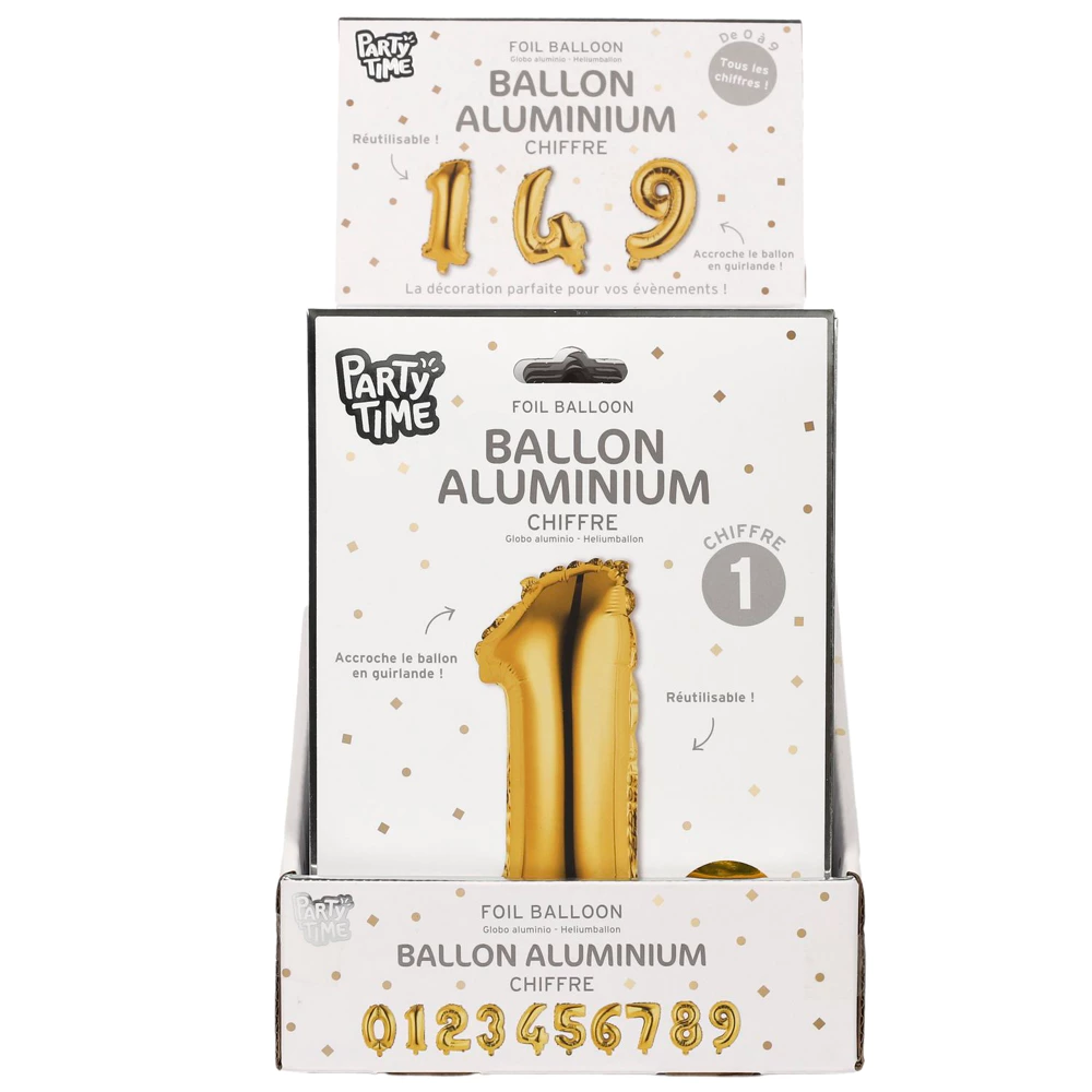 ballon chiffre reutilisable 35cm, 20-fois assorti