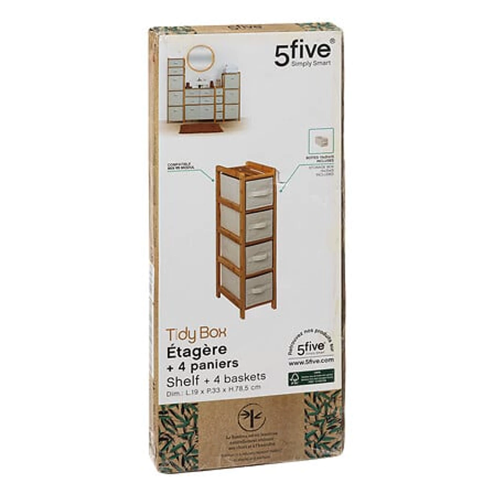 etagere fine 4 rangement tidy box, beige