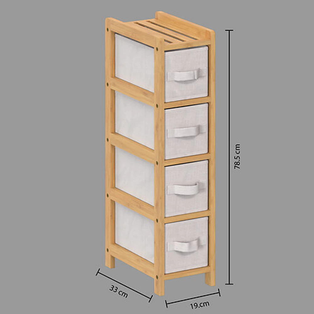 etagere fine 4 rangement tidy box, beige