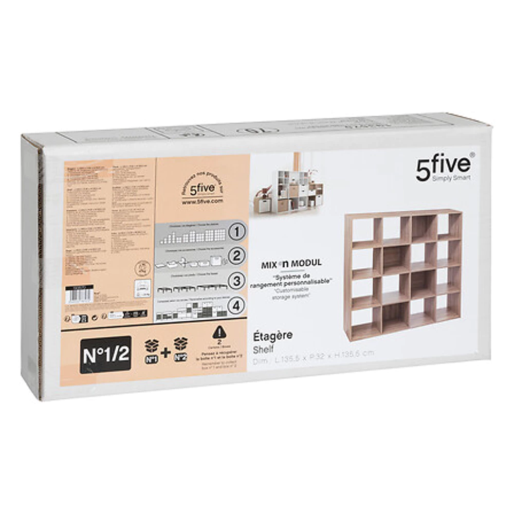 etagere 16 cases 15mm naturel mix, beige