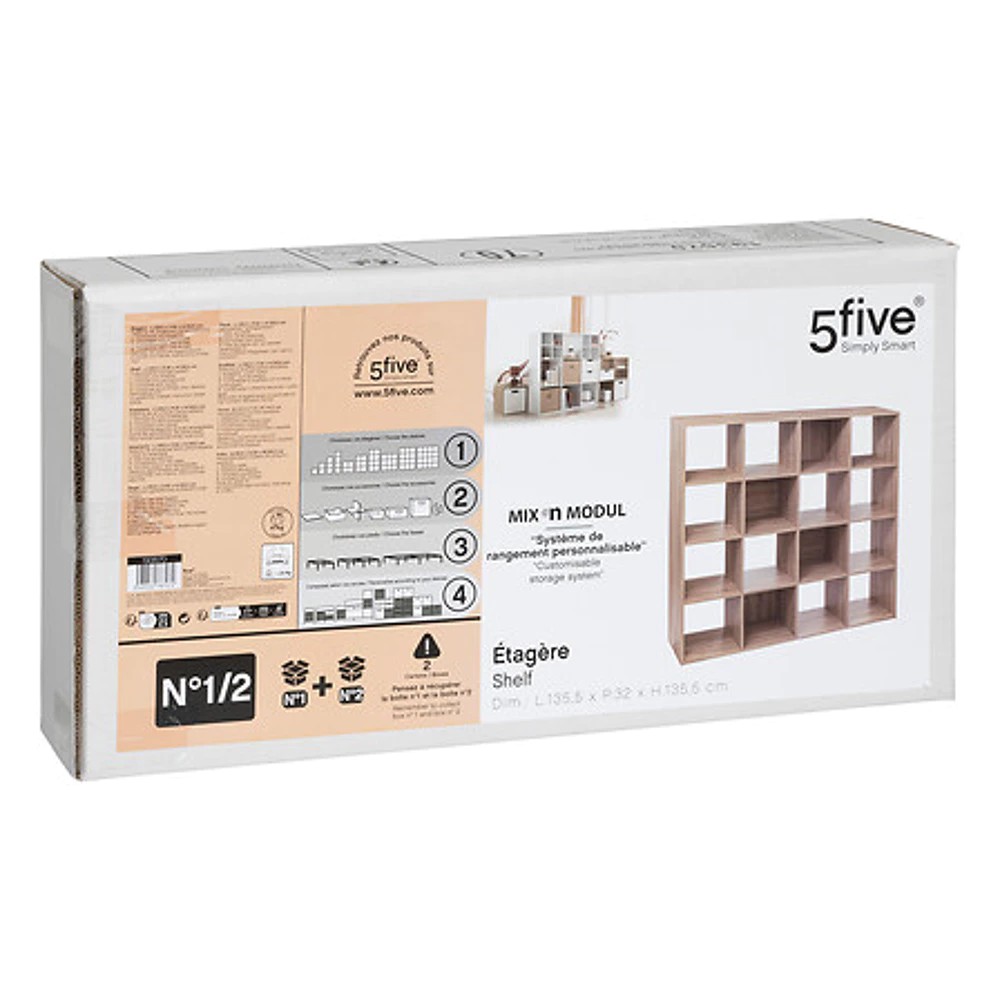 etagere 16 cases 15mm naturel mix, beige