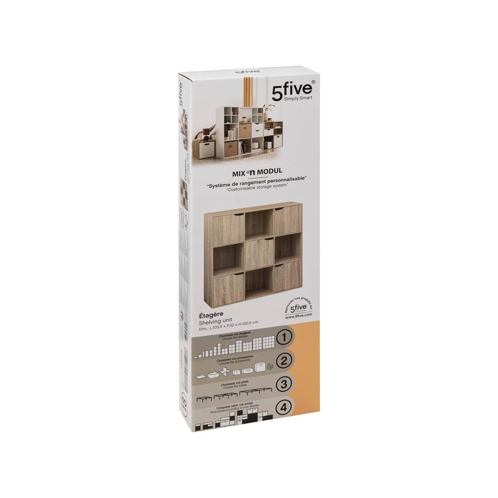 etagere 9 cases naturel mix n door, beige