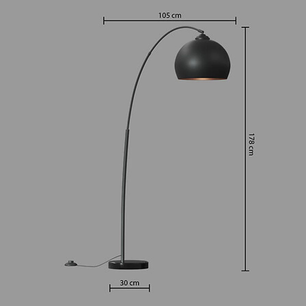 lampadaire arc hyto nr h177, noir