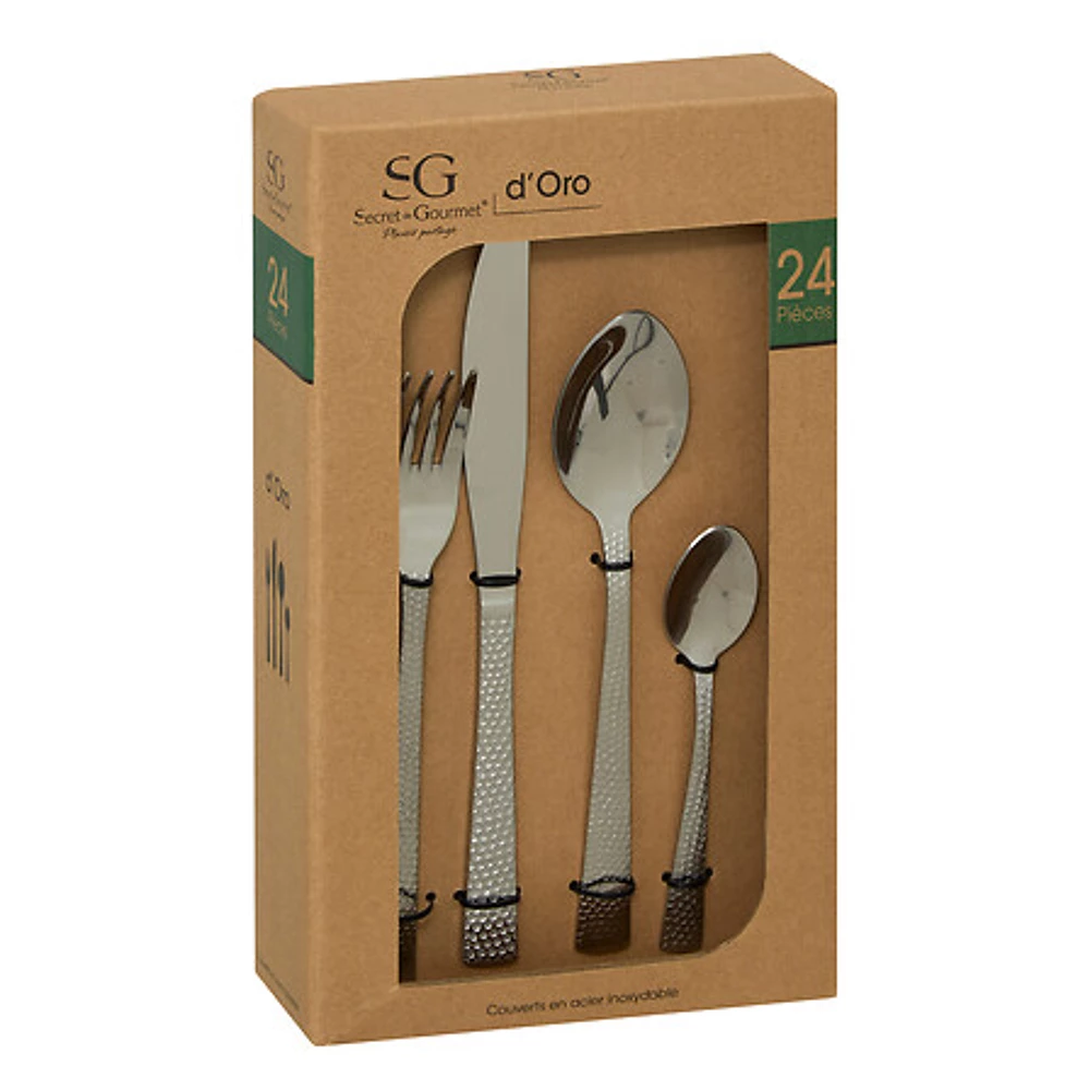 menagere inox 24p doro, argent