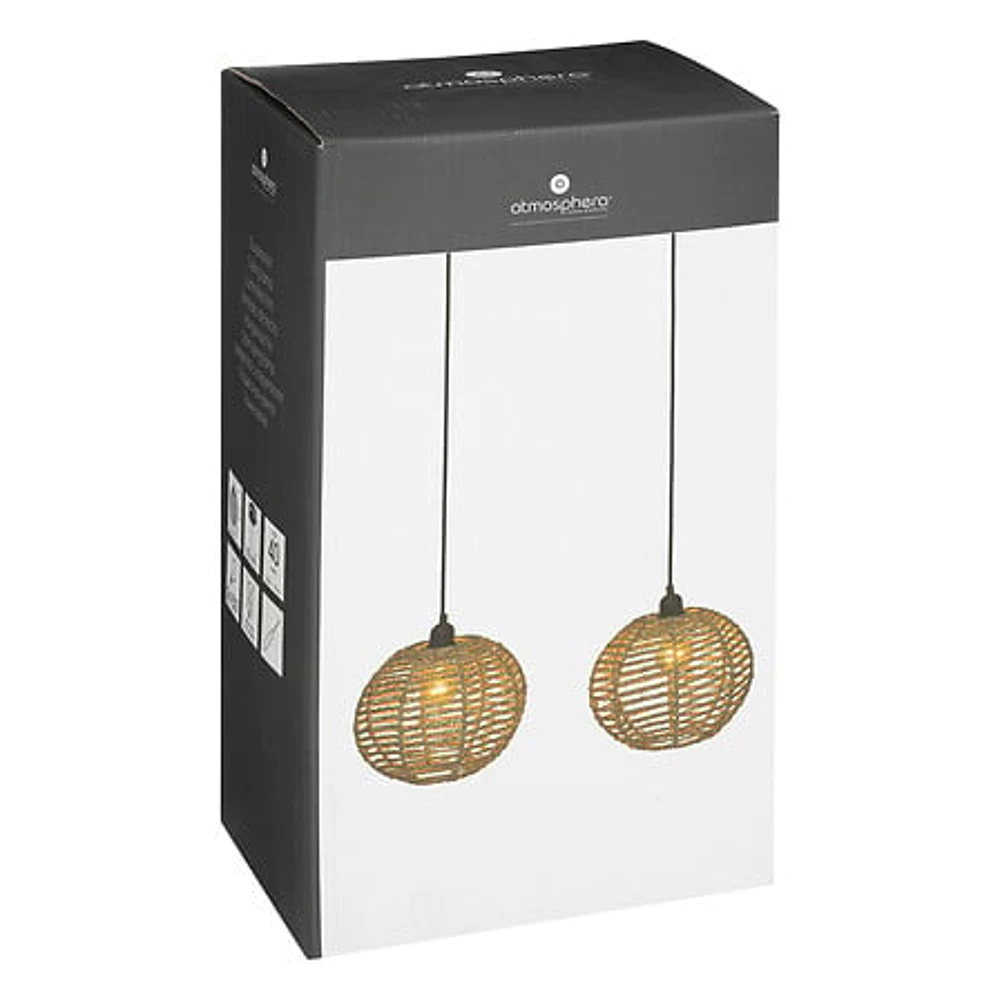 suspension x2 jonc rana naturel l50, beige