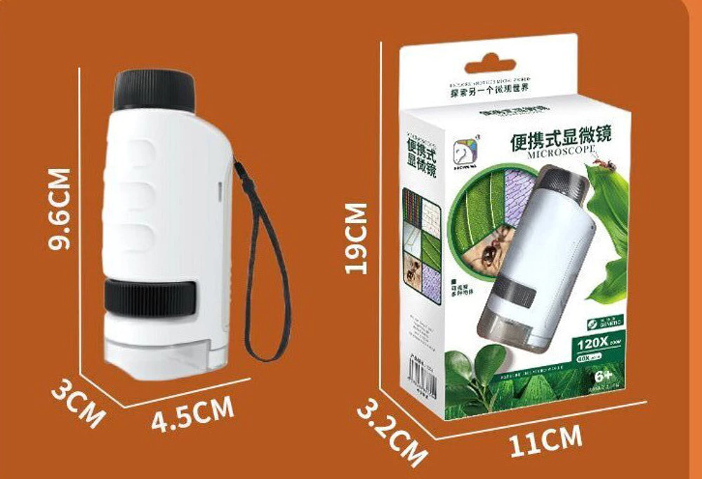 Microscope de poche avec grossissement 120X
