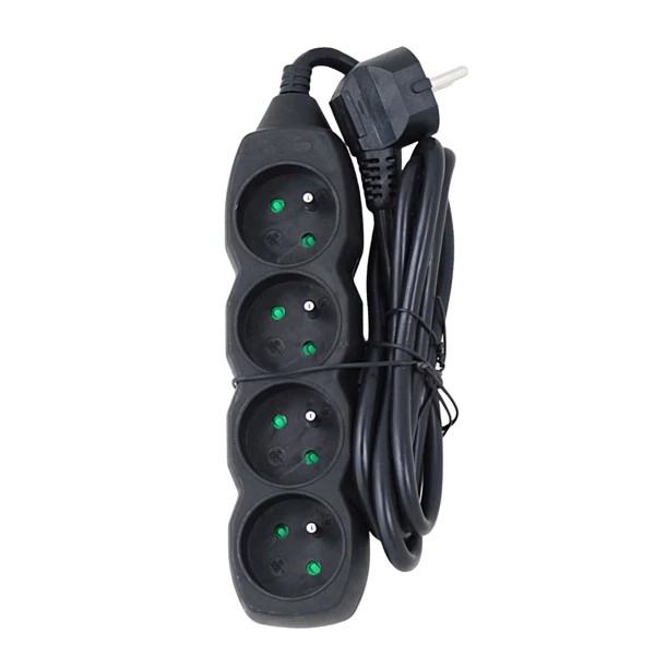 Multiprise 4 prises 1,5 m noire