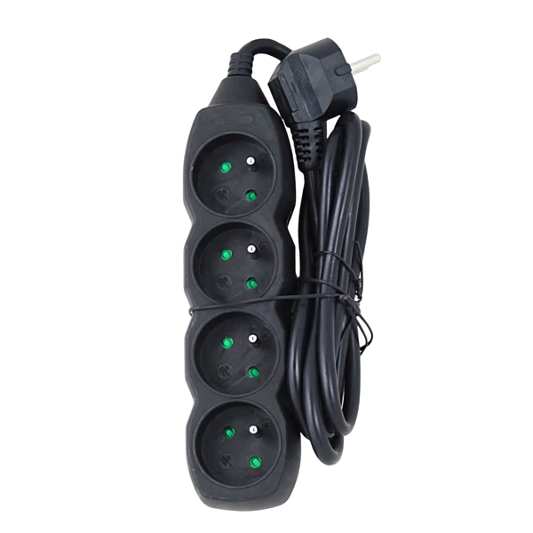 Multiprise 4 prises 1,5 m noire