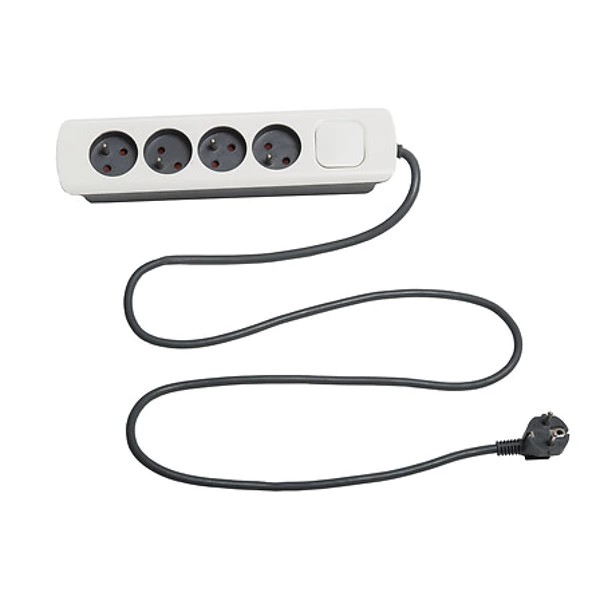 multiprise 4 terre 1,5m ip20