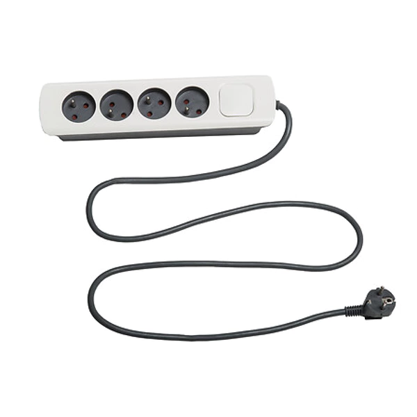 multiprise 4 terre 1,5m ip20