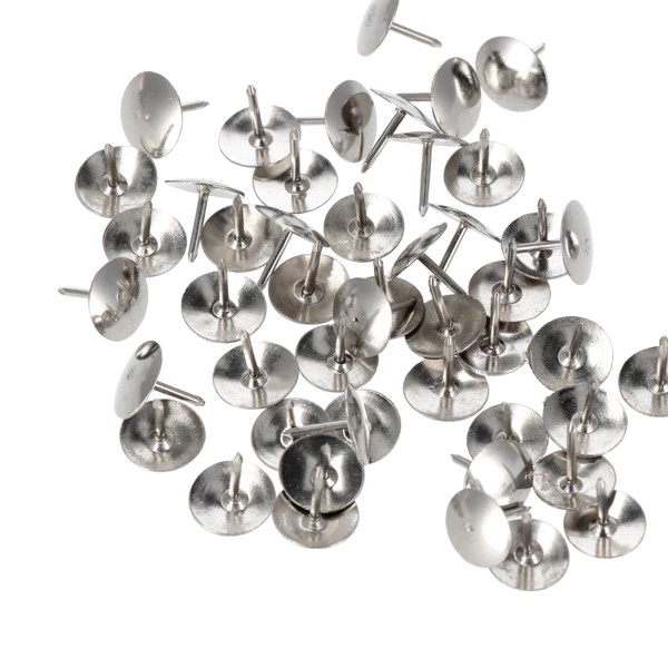Lot de 50 épingles argentées pour bureau, étui Sta