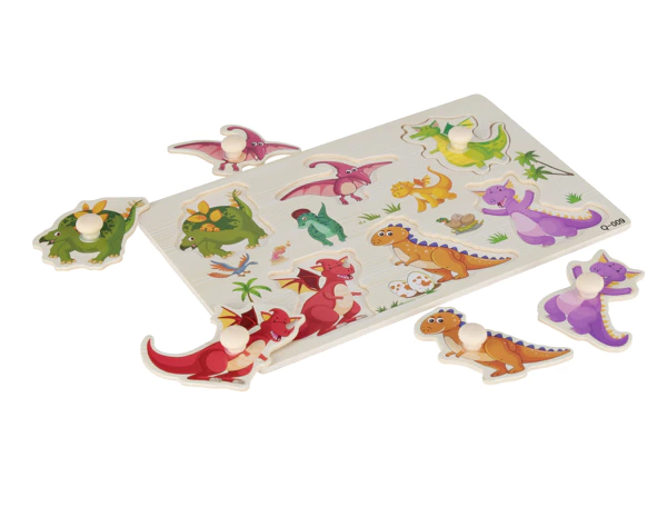 Puzzle dinosaure en bois 6 pièces 23x15x1 mc foil