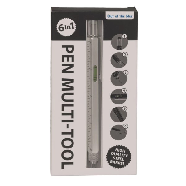 Stylo à bille, multi-outil, 6 en 1, 15 x 1,5 cm,
