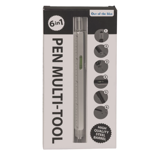 Stylo à bille, multi-outil, 6 en 1, 15 x 1,5 cm,