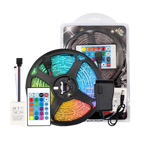 Ruban led RGB de 5 mètres avec alimentation et tél