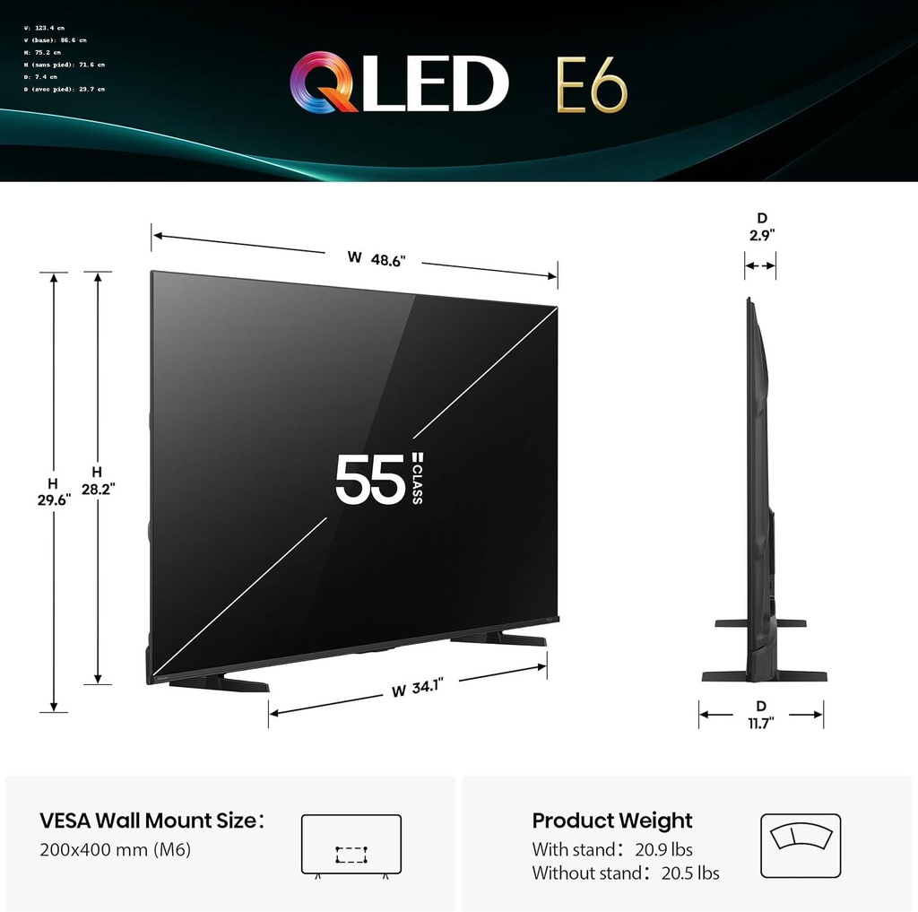 Hisense 55" E6 Cinema Series QLED 4K UHD Smart Fire TV
