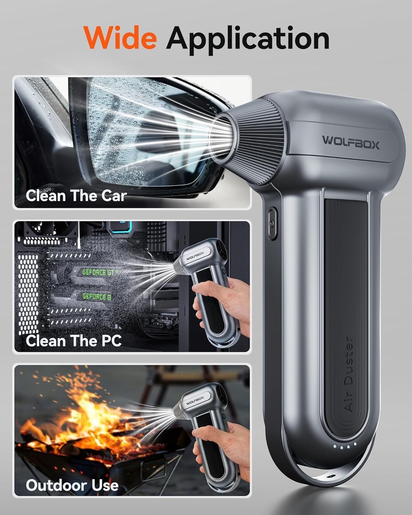 WOLFBOX MF100 — Souffleur d’air électrique sans fil Puissance extrême 150 000 tr/min