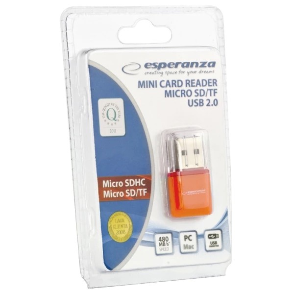 Lecteur de carte micro SD USB orange