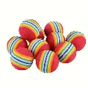 10 balles en mousse à rayures arc-en-ciel pour cha
