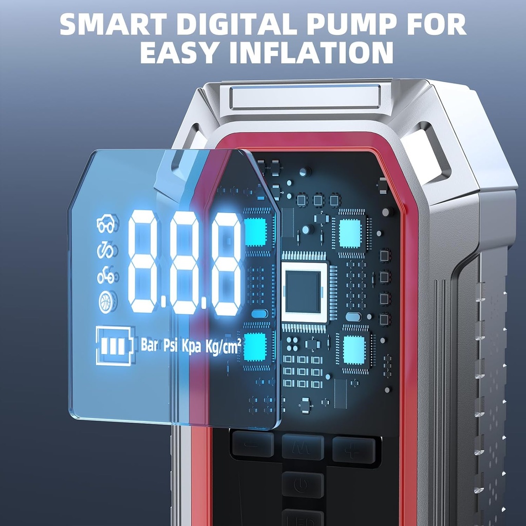 Jump Starter de batterie avec compresseur 5k A et led 