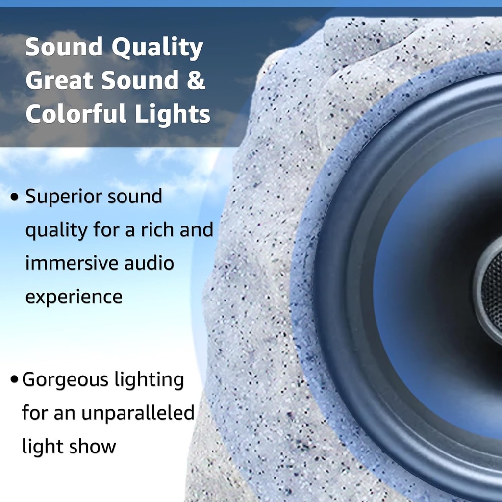 Speakers Rocher resistant à l'eau (2pcs) RGB Solaire