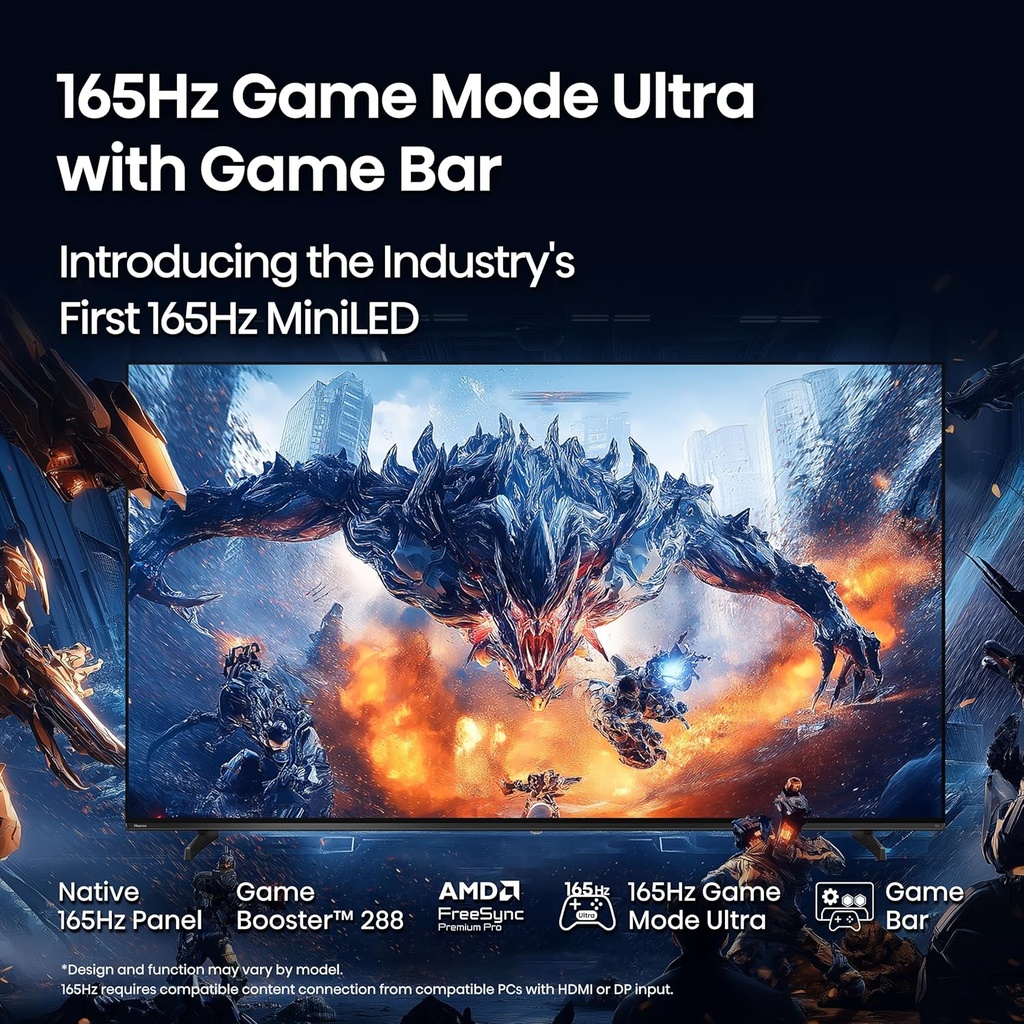 Hisense 65" 4k miniLED 165HZ dolby