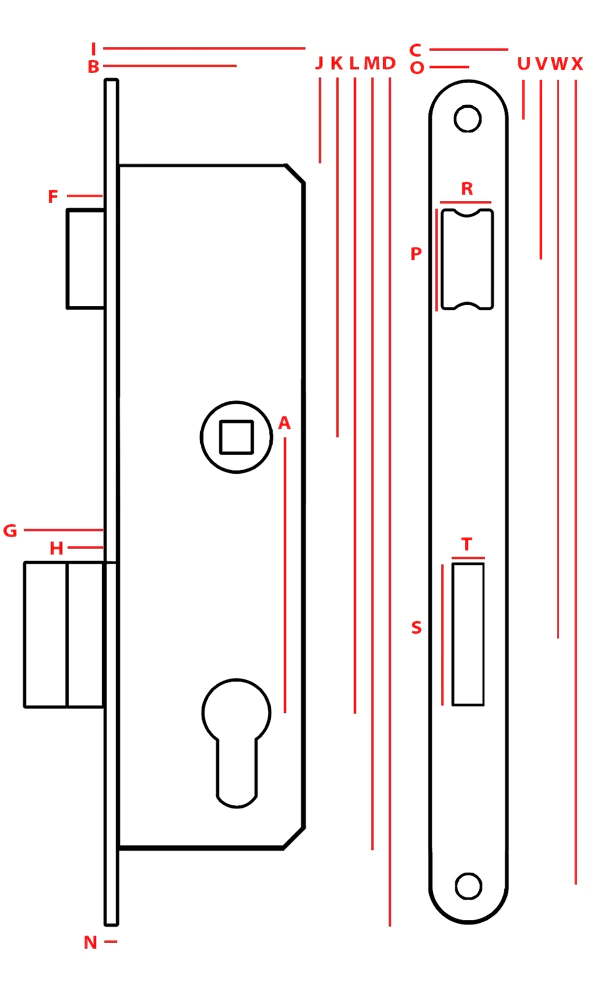 Serrure de portillon à enroulement jania 90/22