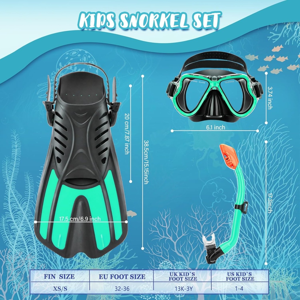 Set Masque - Tuba - Palme Ages 3-14 Ans