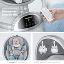 Balancelle bébé BabyBond – Bluetooth avec musique, 5 vitesses, harnais 5 points – Télécommande incluse