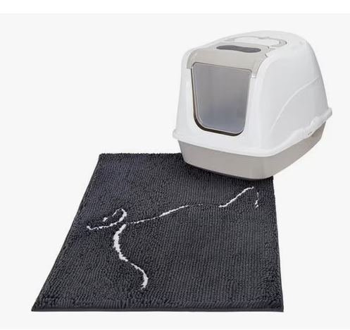 FRISCO Tapis en microfibre chenille Fish Bone+ 91,4 x 63,5 cm - Gris