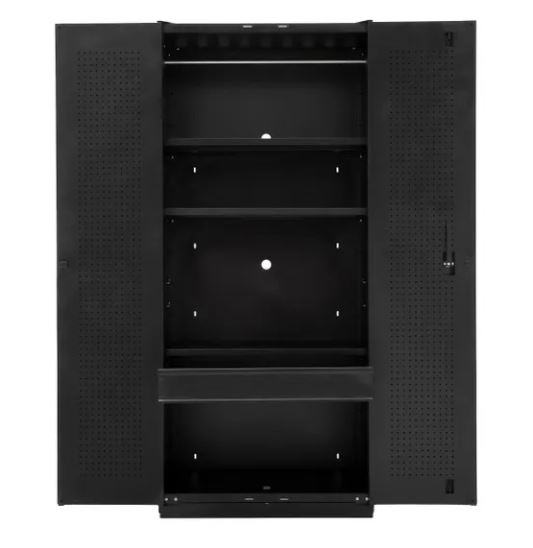HUSKY Rangement de outils de garage en acier soudé robuste en 3 pce, couleur noire (162.56 L x 203.2 H x 60.96cm P)