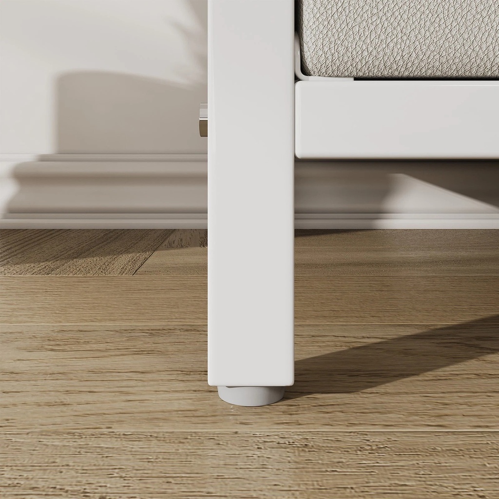 Table de chevet moderne à 3 tiroirs en tissu