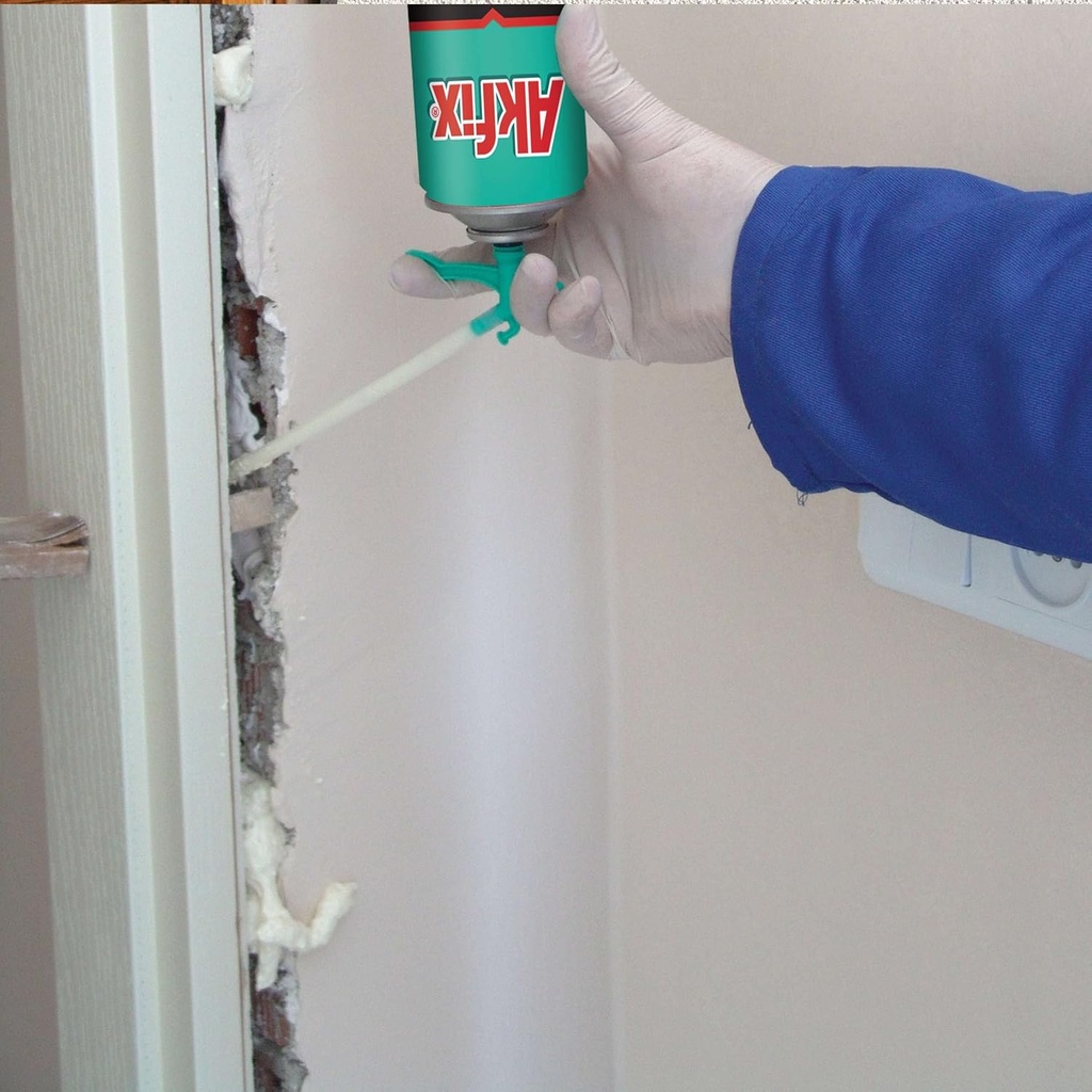 Mousse expansive polyuréthane AKFIX 805 – Colmatage et isolation portes & fenêtres, étanche, 340 g