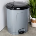Poubelle à pédale en plastique, grise, 50 l