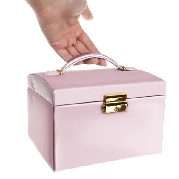 Coffret à bijoux serrure serrure à clé beige noir