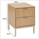 Chevet 2 tiroirs Tasso, beige