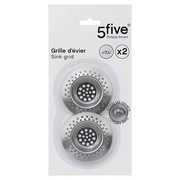 lot x2 grilles evier inox, argent