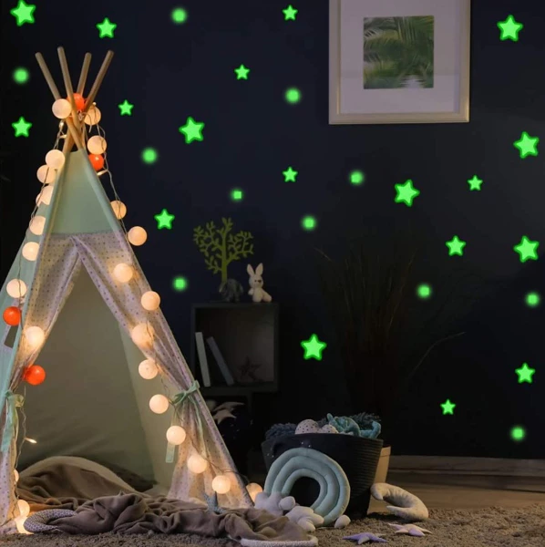 Lot de 75 autocollants phosphorescents décoratifs